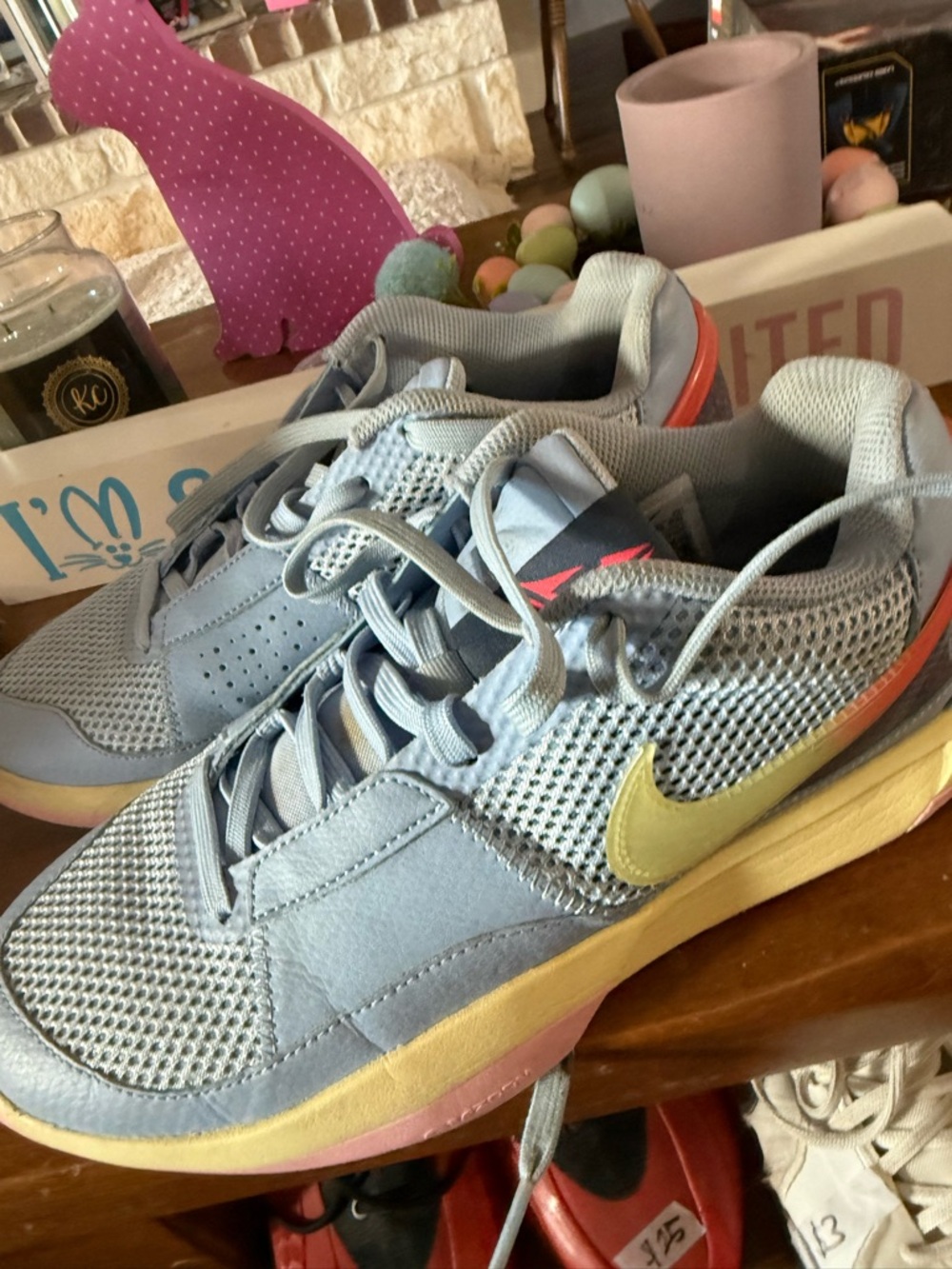 Nike Women's Athletic Shoes Blue with Yellow and Pink Accents